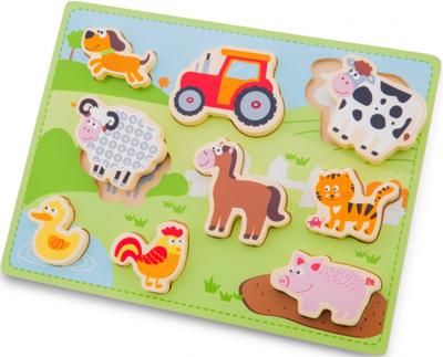 New Classic Toys vormenpuzzel Chunky Farm junior hout 9 stukjes New Classic Toys vormenpuzzel Chunky Farm junior hout 9 stukjes