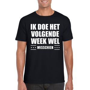 Zwart ik doe het volgende week wel shirt voor heren