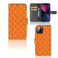 iPhone 13 Mini Telefoon Hoesje Batik Oranje - thumbnail