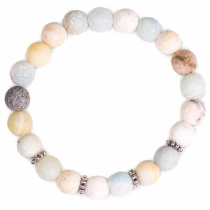 Elastische Mala Armband Amazoniet