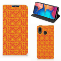 Samsung Galaxy A30 Hoesje met Magneet Batik Oranje - thumbnail