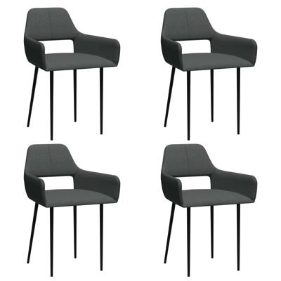 vidaXL Eetkamerstoelen 4 st stof donkergrijs vidaXL Eetkamerstoelen 4 st stof donkergrijs