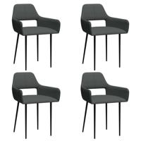 vidaXL Eetkamerstoelen 4 st stof donkergrijs