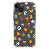 Doorzichtige Silicone Hoesje voor iPhone 15 Plus Dieren Emojis