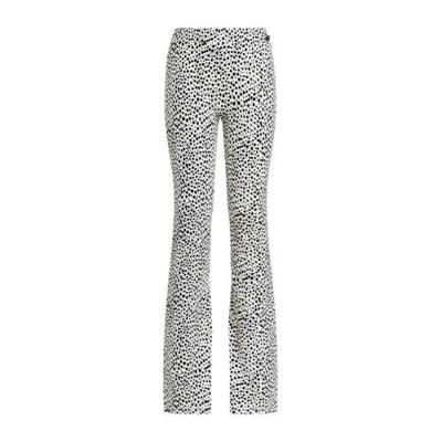 WE Fashion skinny broek met all over print wit/zwart