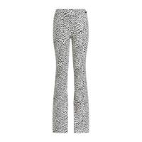WE Fashion skinny broek met all over print wit/zwart