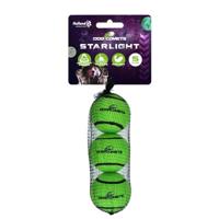 Dog Comets Starlight Tennisbal - Ø 5 cm - Hondenbal - drijvend hondenspeelgoed - springend hondenspeelgoed - 3 stuks - Groen