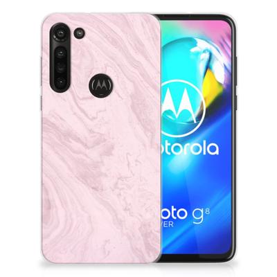 Motorola Moto G8 Power TPU Siliconen Hoesje Marble Pink - Origineel Cadeau Vriendin Motorola Moto G8 Power TPU Siliconen Hoesje Marble Pink - Origineel Cadeau Vriendin