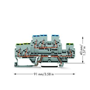 WAGO 870-535 Aardklem 2-etages 5 mm Spanveer Toewijzing: Terre, N Grijs 50 stuk(s)