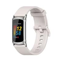 By Qubix - Compatible met Fitbit Charge 5 - Fitbit Charge 6 Extra soft siliconen bandje - Lichtgrijs + zilveren connector - Compatible fitbit bandje