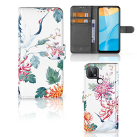 OPPO A15 Telefoonhoesje met Pasjes Bird Flowers