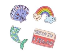 LG Imports stickers kleding/tas schelp 15 x 11 cm 4 delig