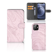 iPhone 12 | 12 Pro (6.1") Bookcase Marble Pink - Origineel Cadeau Vriendin - thumbnail