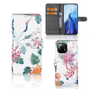 Xiaomi Mi 11 Telefoonhoesje met Pasjes Bird Flowers