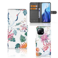 Xiaomi Mi 11 Telefoonhoesje met Pasjes Bird Flowers - thumbnail