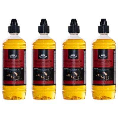 Bio lampenolie citronella - 4x - 750 ml - citrusgeur - fakkelolie - olie citroen