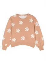 Chloé Kids pull en maille intarsia à fleurs - Tons neutres