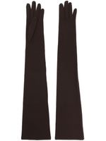 Dolce & Gabbana gants longs en jersey - Marron