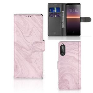 Sony Xperia 10 II Bookcase Marble Pink - Origineel Cadeau Vriendin