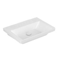 Wastafel Villeroy & Boch Subway 3.0 Met CeramicPlus Zonder Kraangat Zonder Overloop 65x47x16.5 cm Wit Alpin - thumbnail