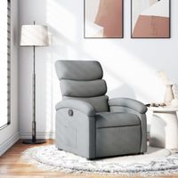 Fauteuil verstelbaar stof lichtgrijs