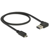 DeLOCK 0.5m, USB2.0-A/USB2.0 Micro-B USB-kabel 0,5 m USB A Micro-USB B Zwart - thumbnail