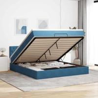 vidaXL Ottoman bed met matras 180x200 cm fluweel donkerblauw, bedframe, ottoman bedframe, bedframe met opbergruimte onder het bed
