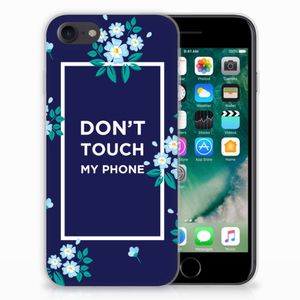 iPhone SE 2022 | SE 2020 | 8 | 7 Silicone-hoesje Flowers Blue DTMP