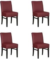 Set van 4 Donkerrode leren landelijke eetkamerstoelen Hold - Toledo Leer Bordeaux (donkerrood leer) - thumbnail