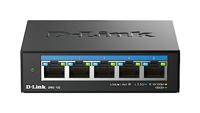 D-Link DMS-105 5-Port Multi-Gigabit Unmanaged Desktop Switch met vijf 2.5G, Fanless, Low Profile, Compact, Metalen behuizing, QoS, Plug & Play