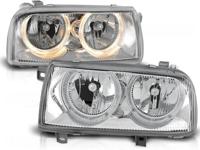 Tuning-Tec Koplampen dual halo rims voor VW VENTO 01 92-08 98 ANGEL EYES CHROOM