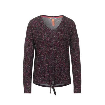 Street One fijngebreide top met all over print zwart/roze/oranje Street One fijngebreide top met all over print zwart/roze/oranje