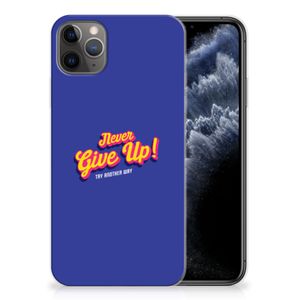 Apple iPhone 11 Pro Max Siliconen hoesje met naam Never Give Up