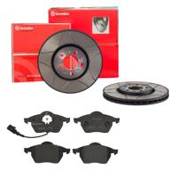 Remmenset, remschijf BREMBO, Remschijftype: Binnen geventileerd, Inbouwplaats: Vooras, u.a. für Audi, VW, Seat, Skoda