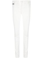 Philipp Plein legging en jean à effet craquelé - Blanc