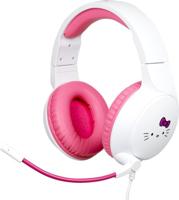 Konix Hello Kitty Kabelgebundenes Gaming-Headset voor PC, PS4, PS5, Switch, Xbox One und Series X|S - Microfon - Kabel 1,5 m - 3,5 mm Klinkenstecker - Weiß und Rosa