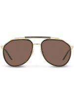 Dolce & Gabbana Eyewear lunettes de soleil Madison à monture aviateur - Marron