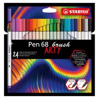 Stabilo Pen 68 Brush ARTY Viltstiften 24 stuks - thumbnail