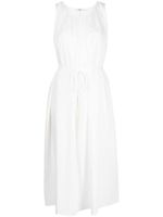 b+ab robe mi-longue plissée à taille nouée - Blanc