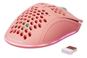 DELTACO GAMING PM80 Gaming-muis Radiografisch Optisch Pink 7 Toetsen 4800 dpi Verlicht, Oplaadbaar