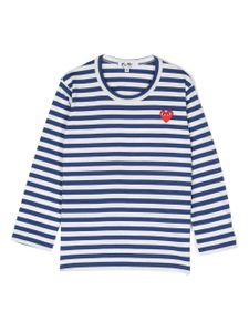 Comme Des Garçons Play Kids t-shirt en coton à rayures - Bleu