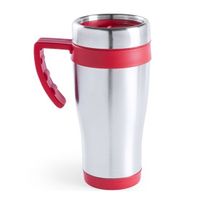 RVS thermosbeker/warm houd beker rood 500 ml   -