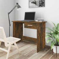 Bureau 100x50x76 cm bewerkt hout gerookt eikenkleurig - thumbnail