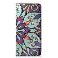 Xiaomi Redmi Note 11 Pro Smart Cover Purple Flower - thumbnail