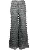 Alberta Ferretti pantalon ample à franges - Gris