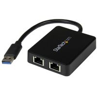 StarTech.com USB 3.0 naar 2-poorts gigabit Ethernet-adapter NIC met USB-poort