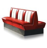 Classic Dubbele Retro Diner Bank Bel Air HW150 Rood