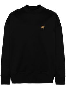 Palm Angels logo-plaque cotton sweatshirt - Noir