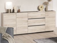 Dressoir CADOLZBURG 3 deuren 3 lades castello eik/zwart