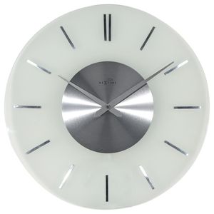 NeXtime NE-3147 Wandklok Dia. 40 Cm, Melkglas, &apos;Stripe&apos; Radio Controlled